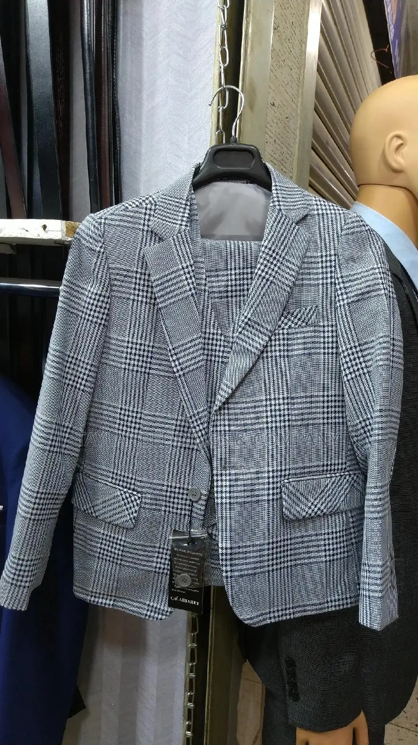 British Style Boy's Blazer Suit Plaid Casual Blazer Tuxedo