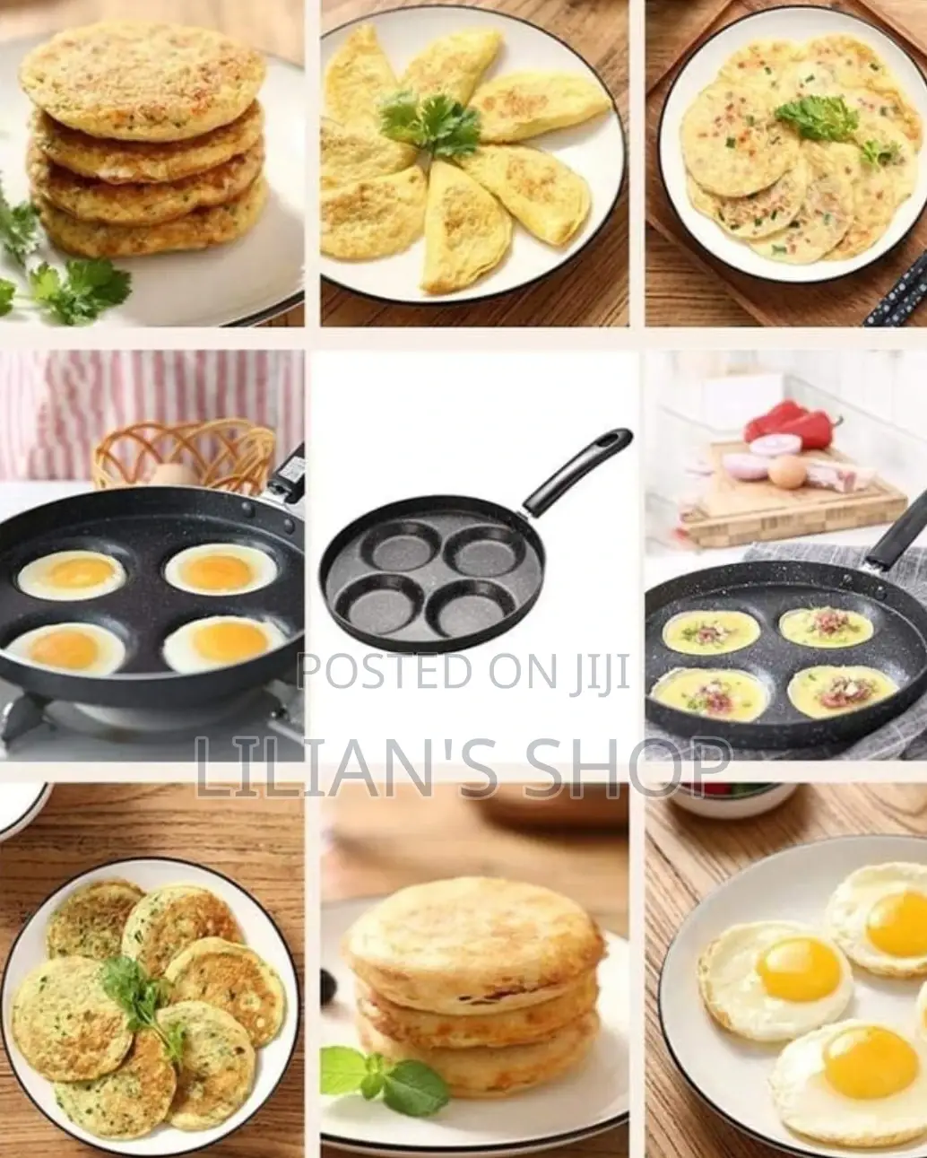 Non Sticky 4 Grid Egg Frying Pan