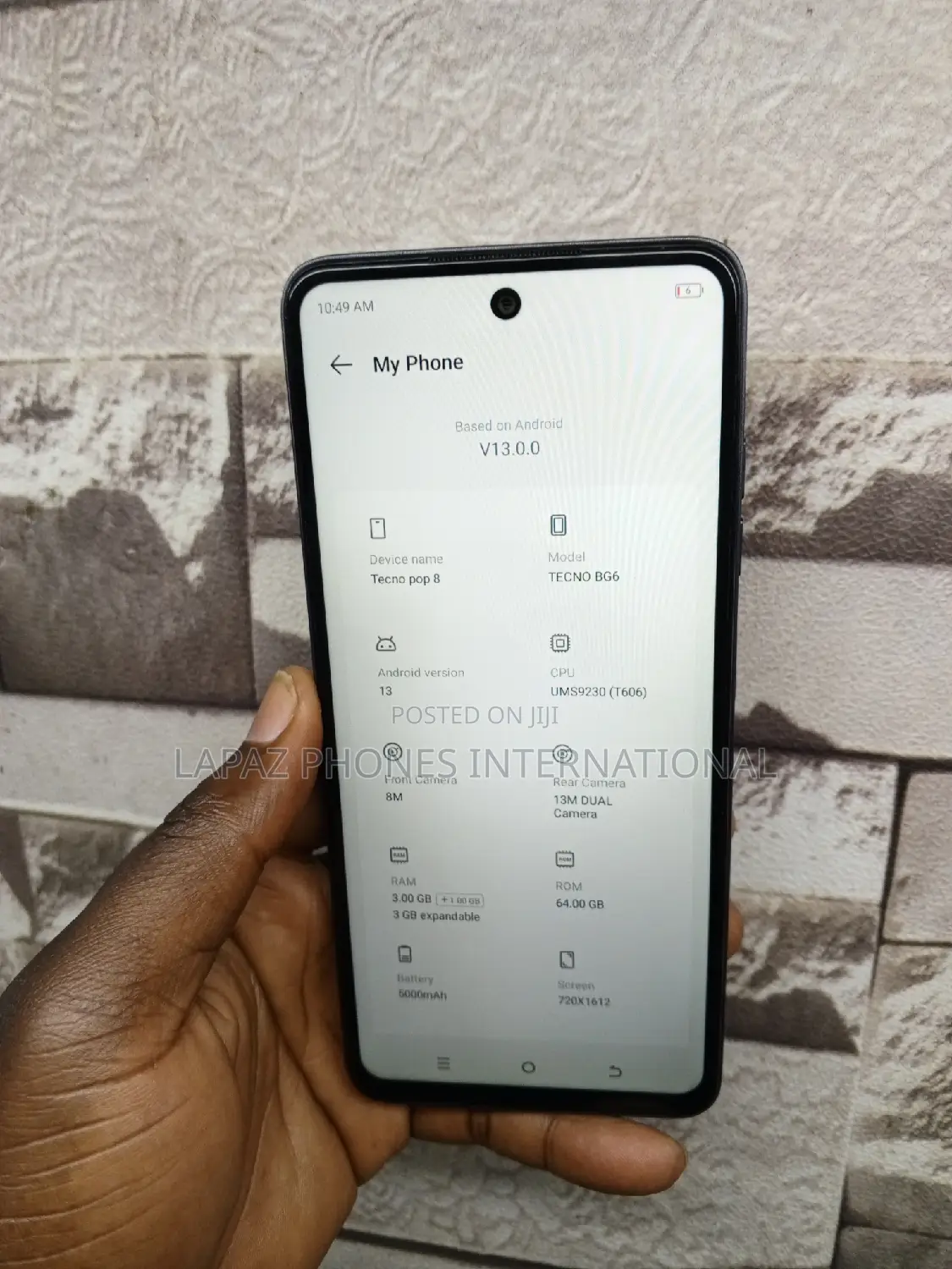 Tecno Pop 8 64 GB Black