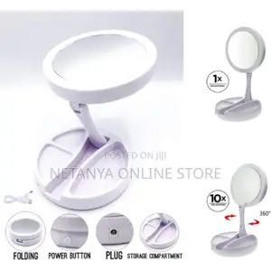 Folding Mirror With Led Light
