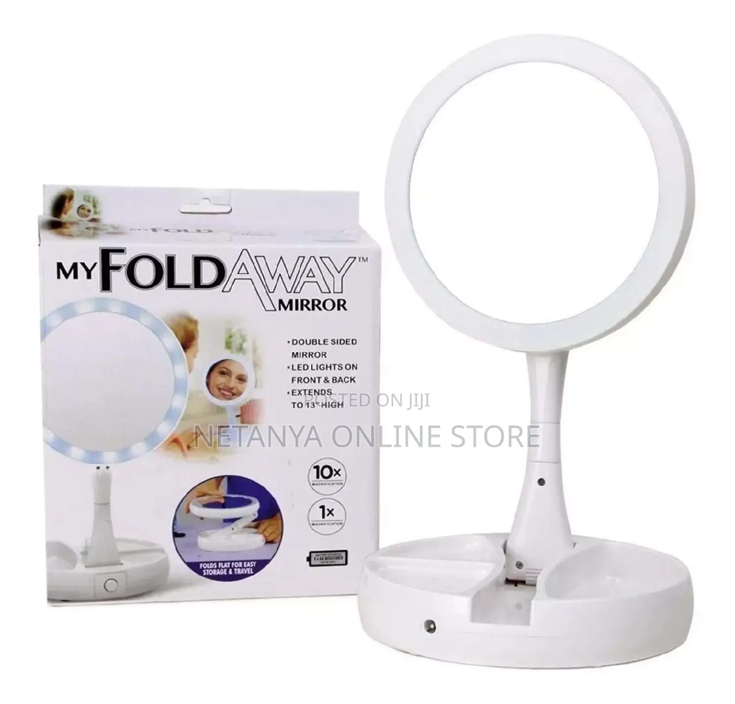 Folding Mirror With Led Light