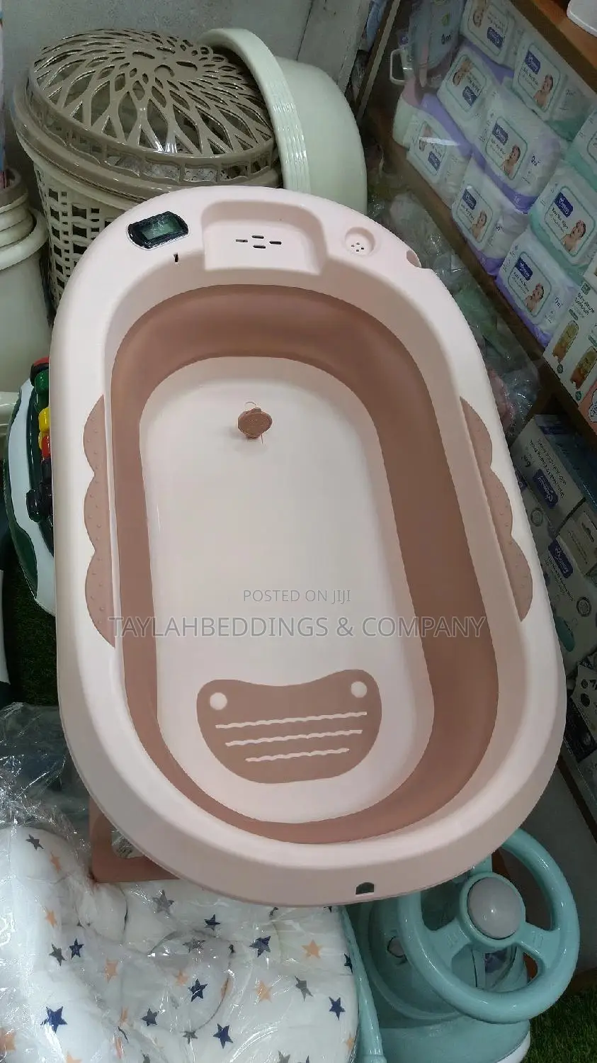 Foldable Baby Bath Tub With Cushion Water Temperature Disp