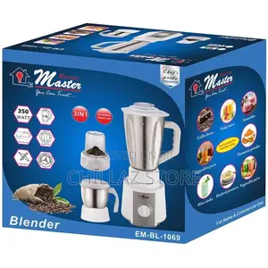 Electro Master EM-BL-1069 3-in-1 Stainless Steel Blender