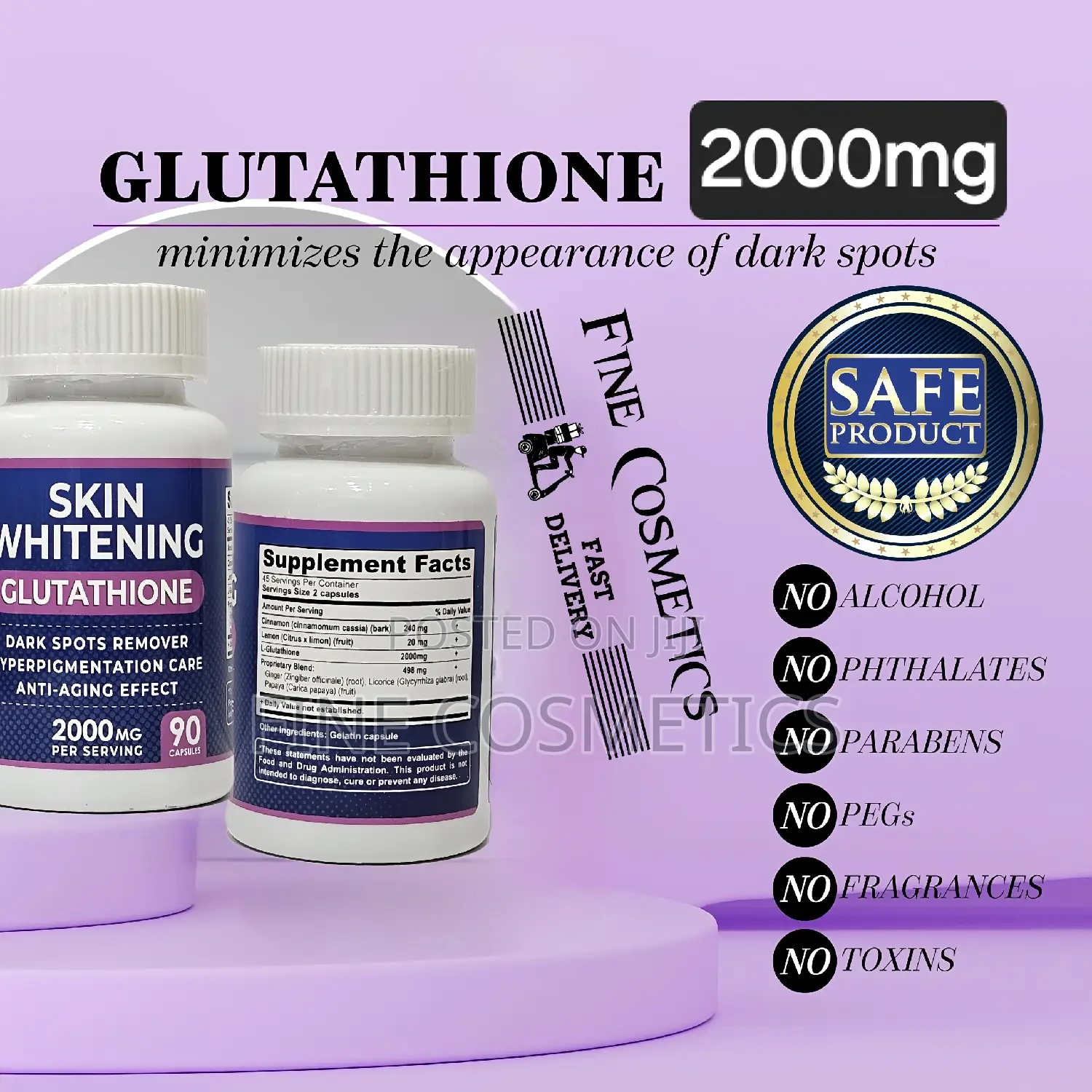 Glutathione and Vitamin C Whitening Pills Skin Lightening