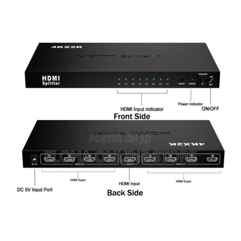 Hdmi Splitter 8 Port (1 Input to 8 Output) Converter
