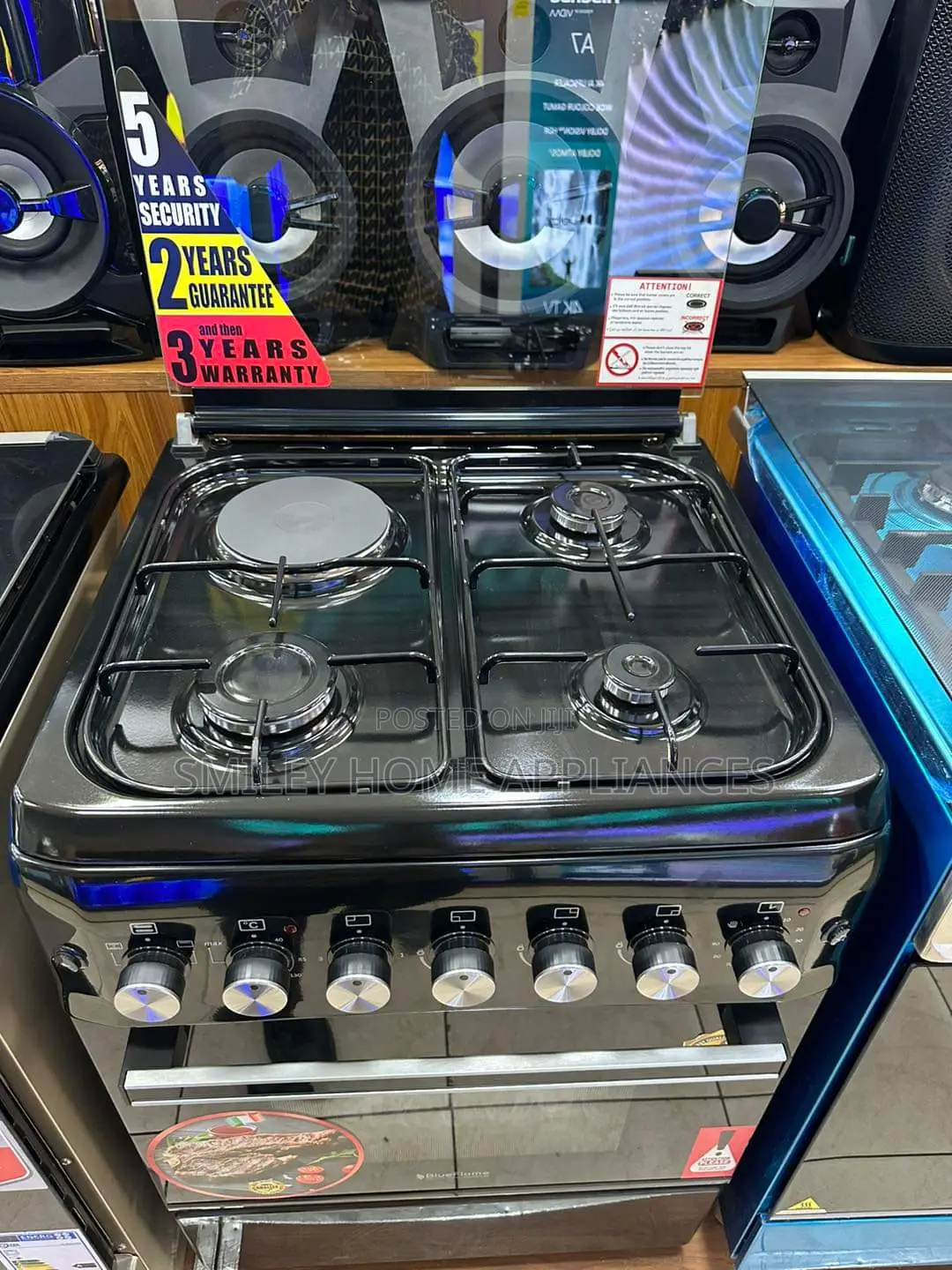 50cm by 60cm Black Blueflame Gas Cooker