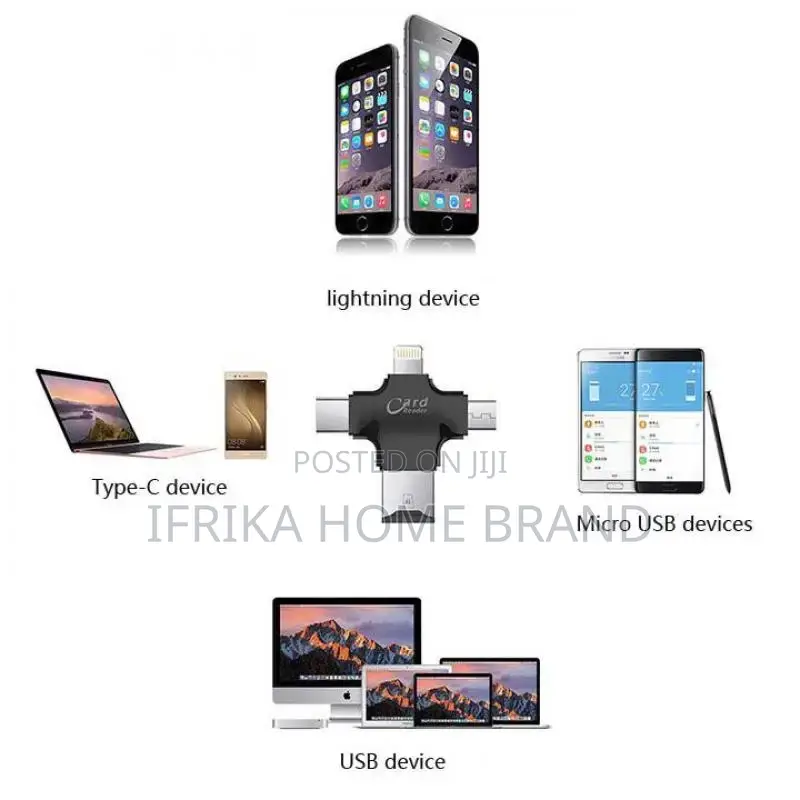 Memory SD Card Reader 4 in 1 Game Camera Card Viewer OTG