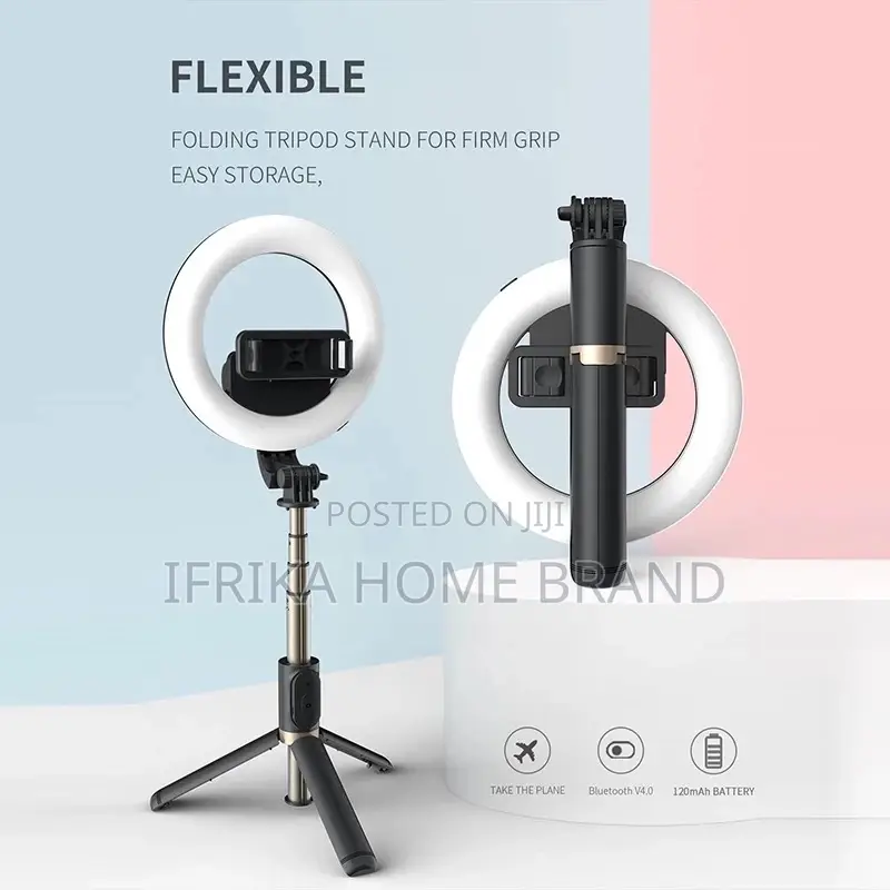 Rechargeable Ring Light Selfie Stick Tripod Phone Stand