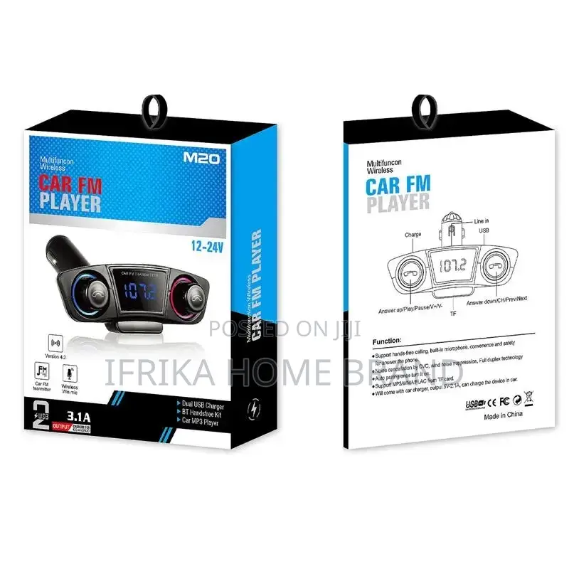 Handsfree Car Wireless FM Transmitter TF Car USB Bluetooth