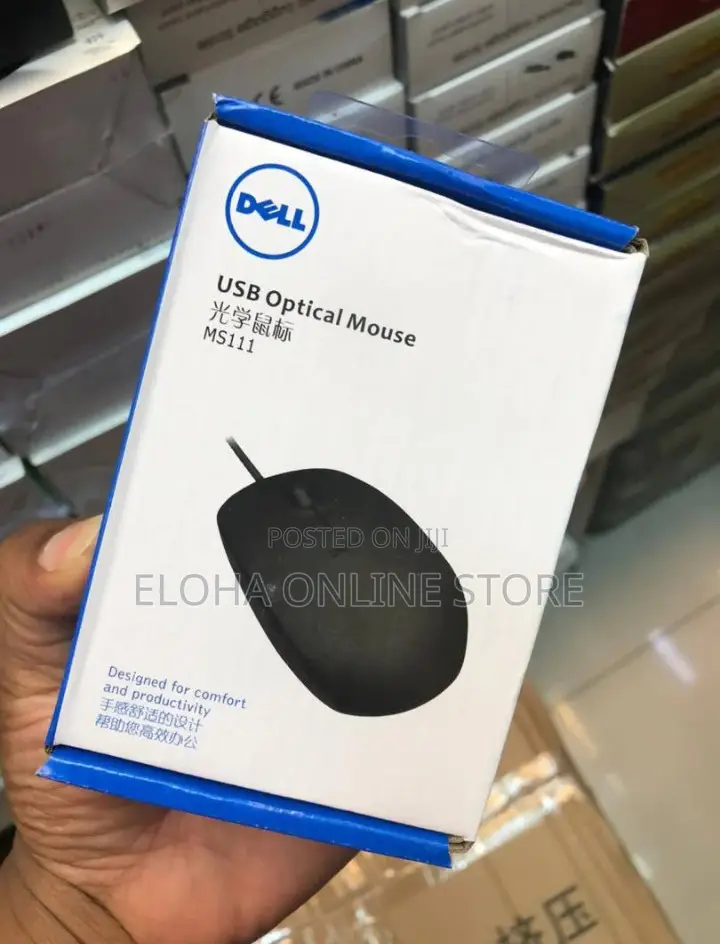 Dell MS111 Optical USB Wired Mouse for PC and Laptop