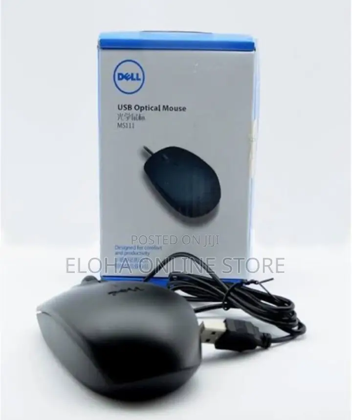 Dell MS111 Optical USB Wired Mouse for PC and Laptop