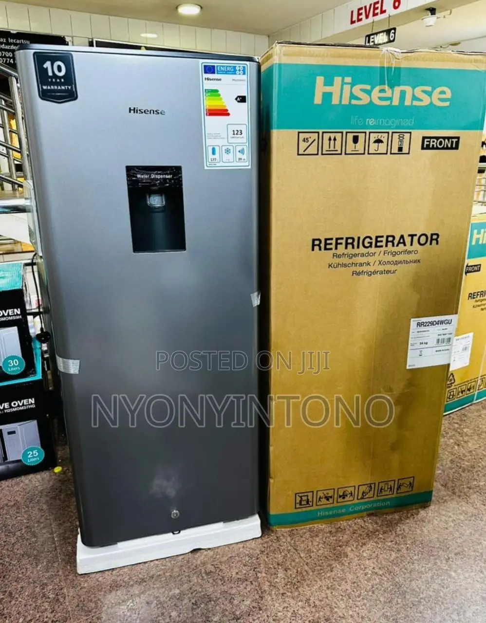 Hisense 229litres Single Door Fridge With Water Dispenser.
