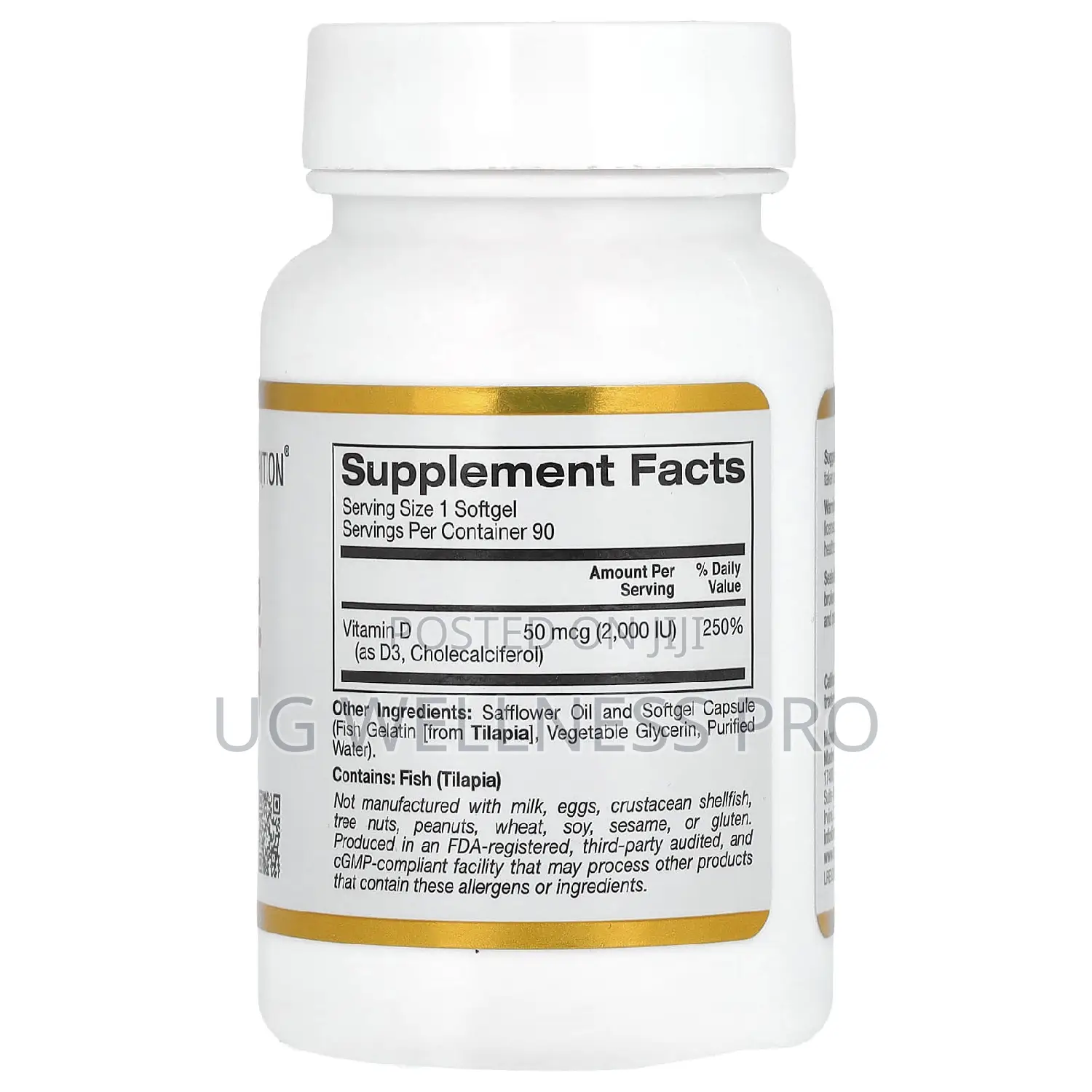 Vitamin D3, 50 MCG 2000 Iu 90 Fish Gelatin Softgels