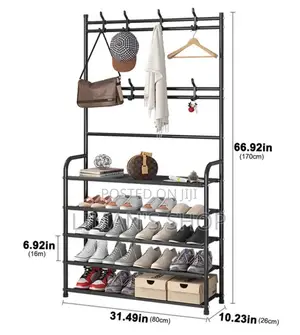 5 Tier Metal Coat Clothes and Shoe Rack