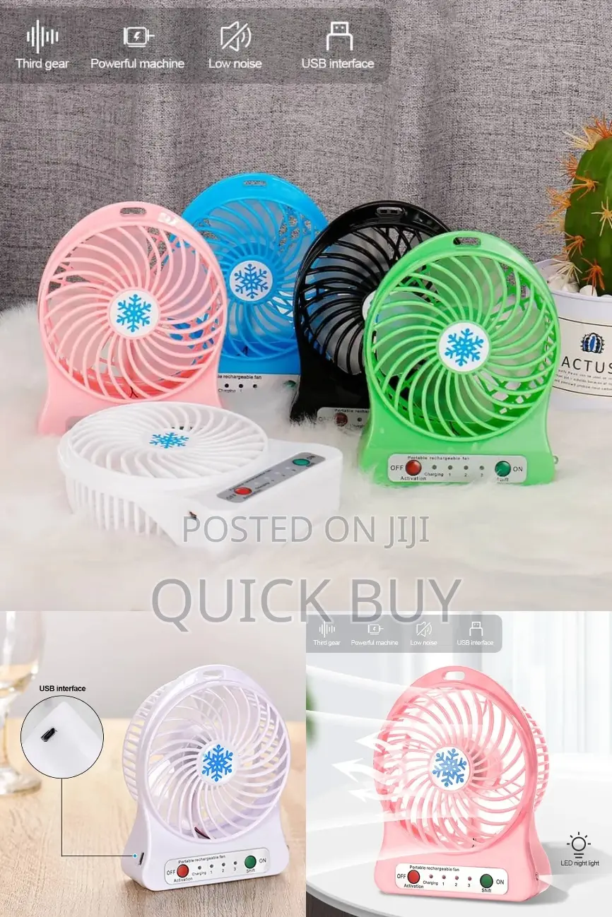 Silent Usb Rechargeable Portable Fan