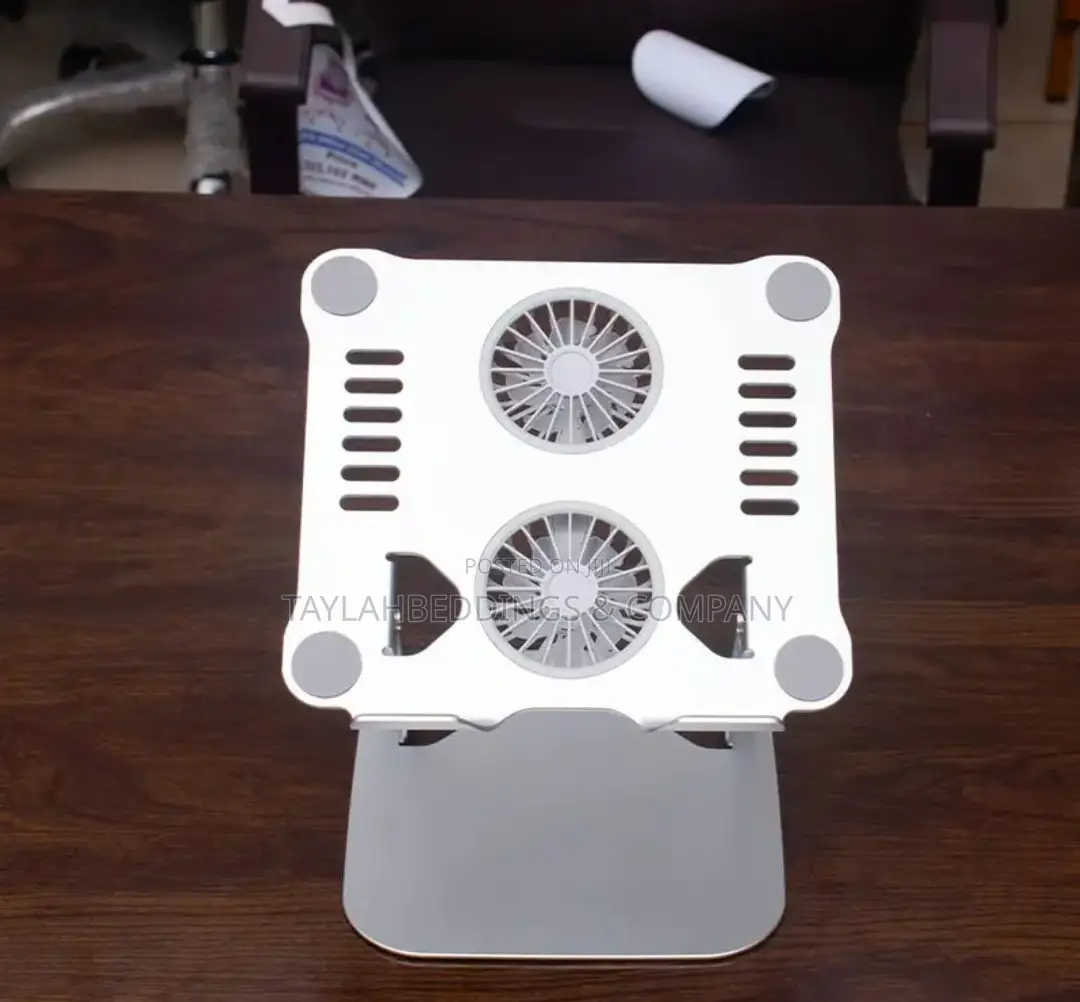 Aluminum Alloy Laptop Stand, With 2 Cooling Fans,