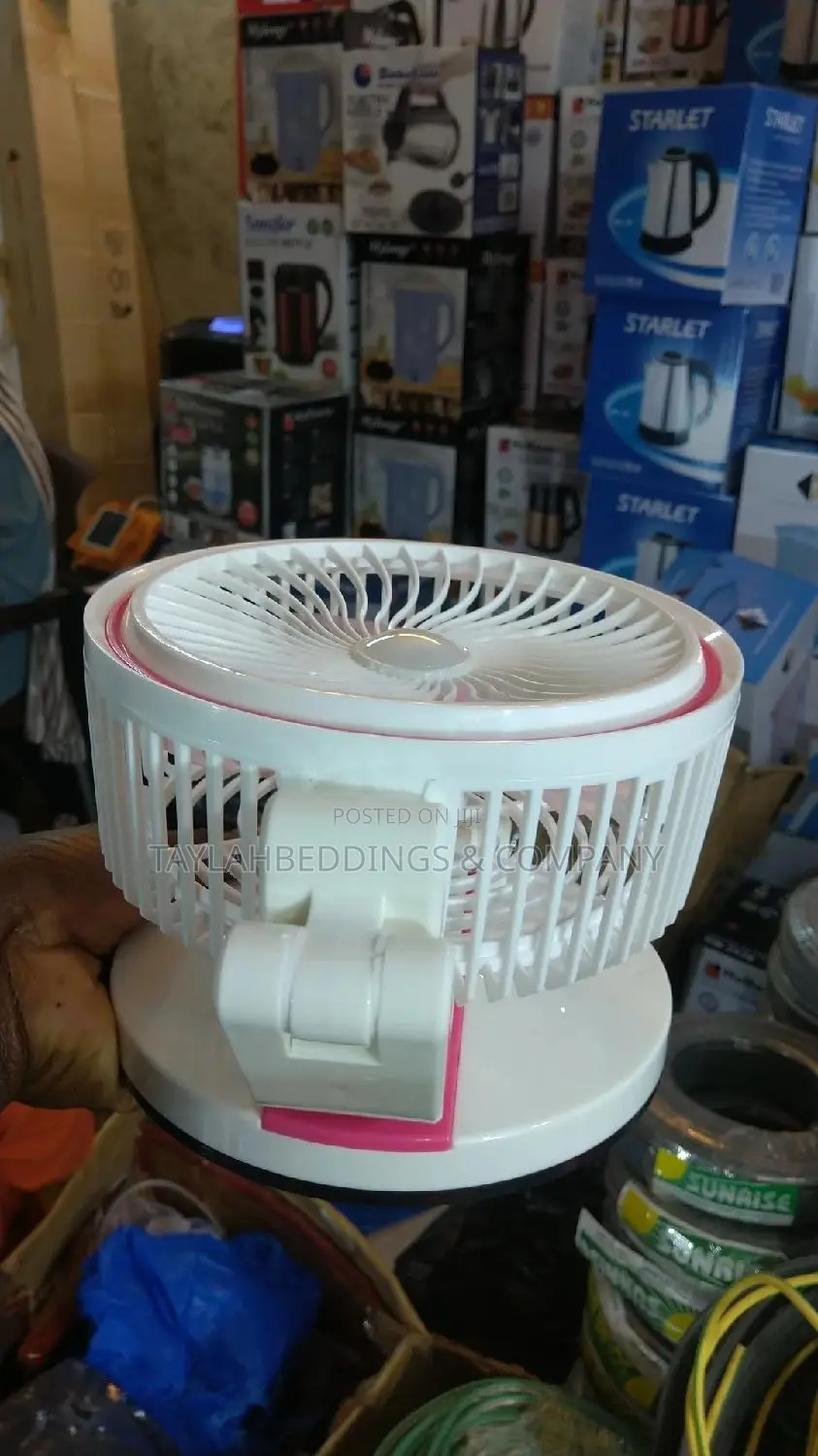 Table Fan Powerful Rechargeable Table Fan With LED Light