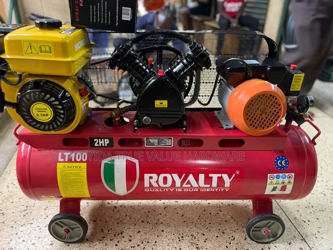 Air Compressor 100 Litres 2 Piston Pump Double Function