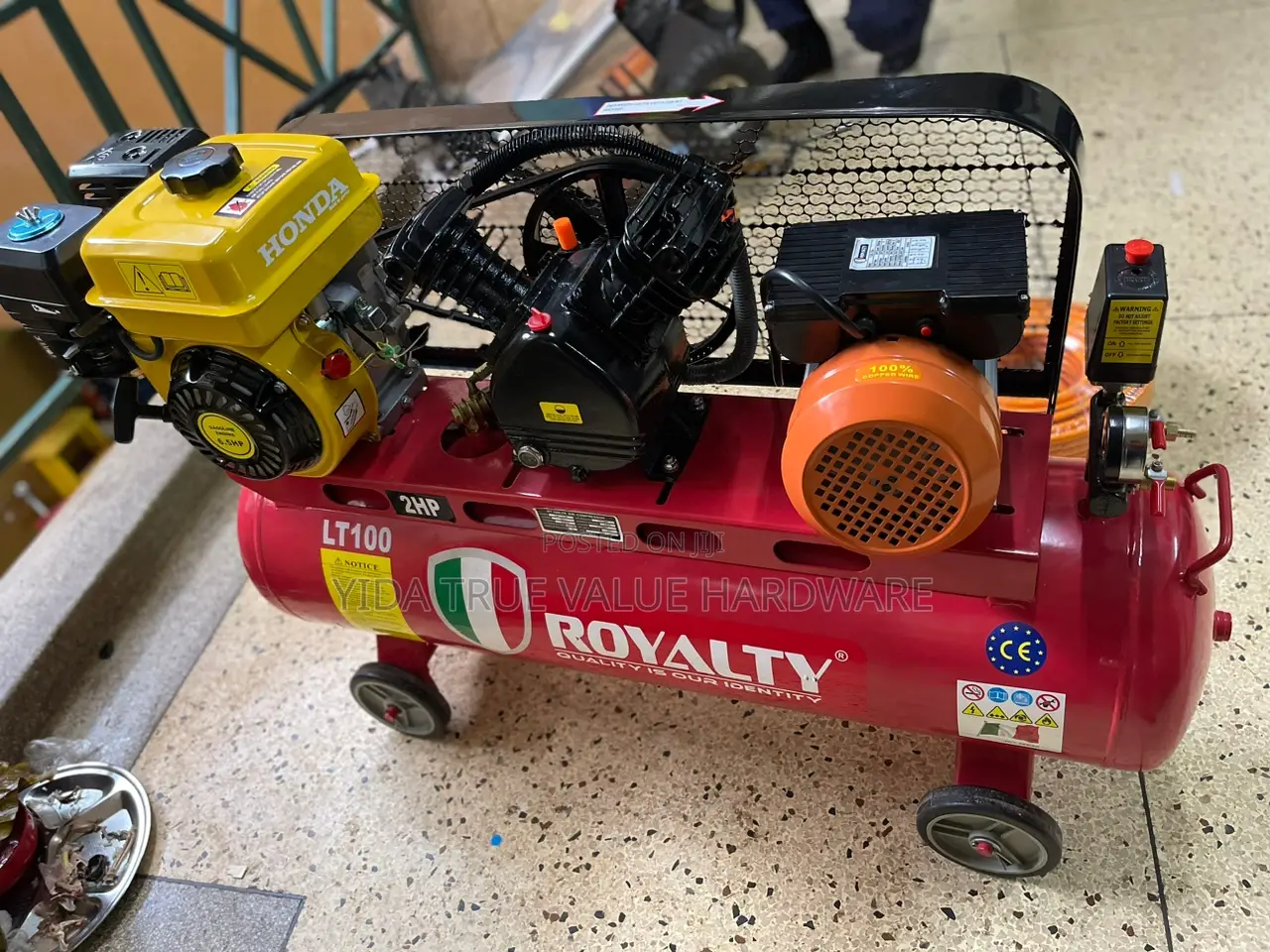 Air Compressor 100 Litres 2 Piston Pump Double Function