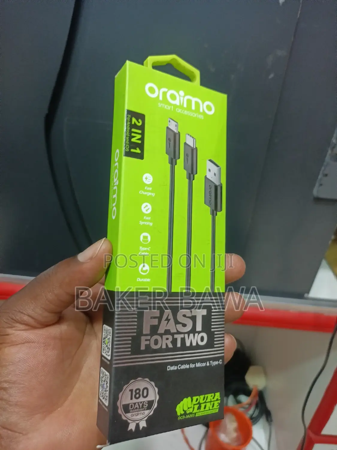 Oraimo 2 in 1 Data Cable for Micro and Type C
