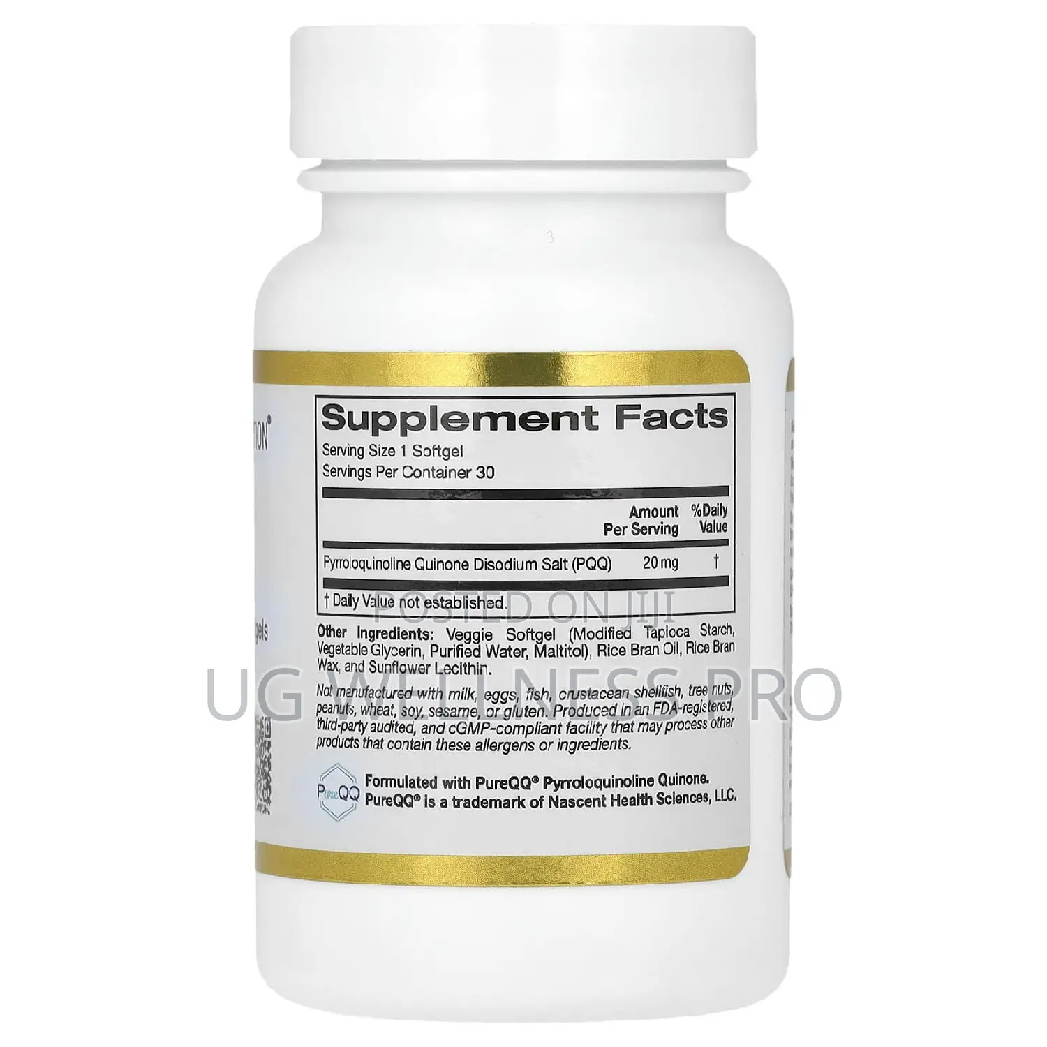 California Gold Nutrition, PQQ, 20 Mg, 30 Veggie Softgels