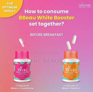 Satin Skinz B’Beau Set, L-Glutathione 60 Caps Vitamin C 60 Caps,