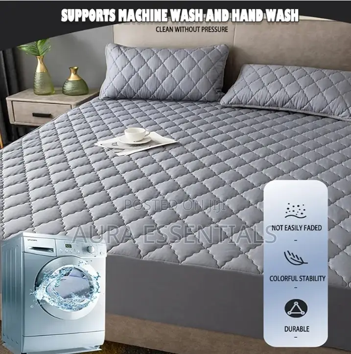 Premium Cotton Printed Quilted Mattress Cover