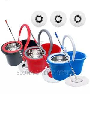 3 Colors] Easywring 360° Head Spin Dry Floor Mop Bucket