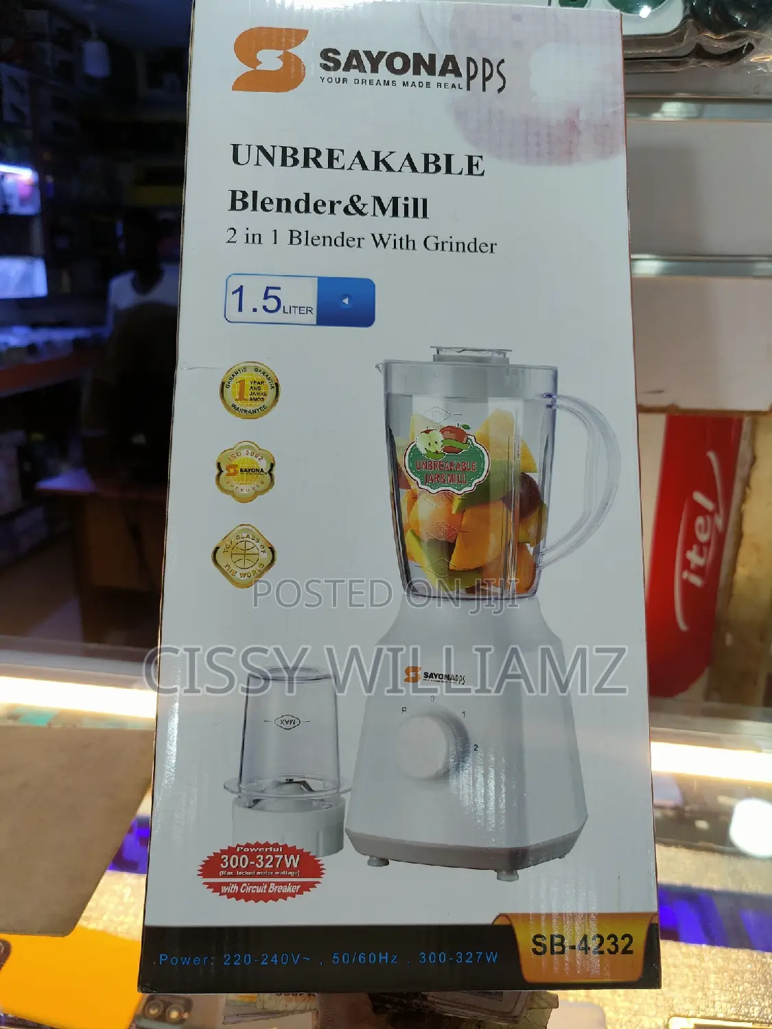 Sayona Blender/Electric Blender/2in1 Blender/1.5l Blender