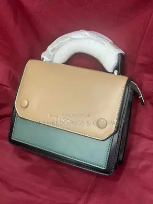 Cream Blue Mini Bag in Black Leather