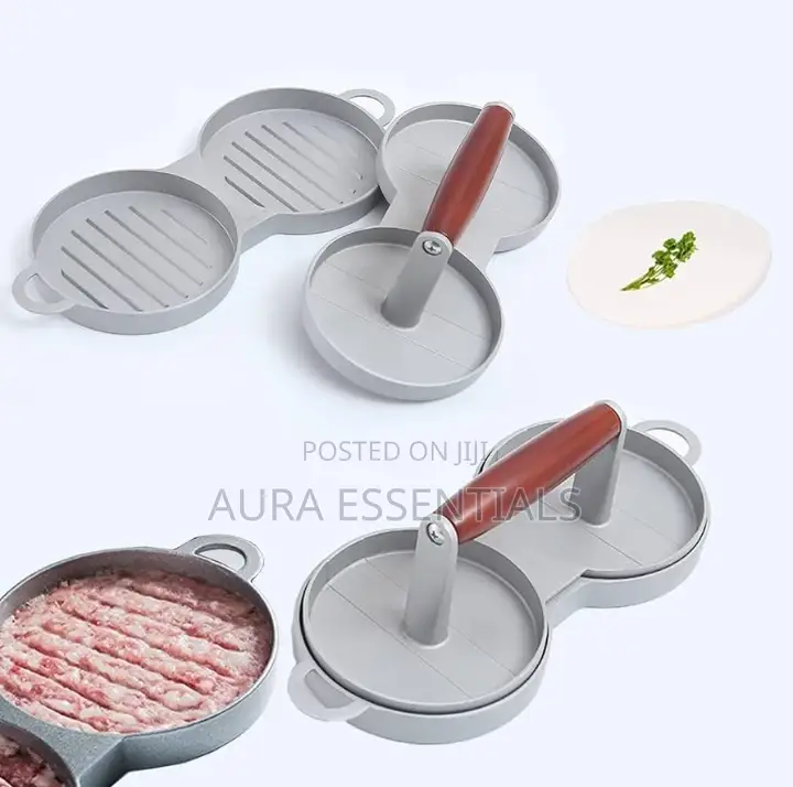 Non-Stick Heavy Duty Aluminum Double Burger Press