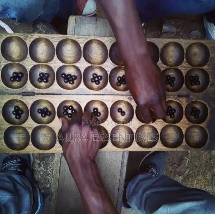 Wooden Omweso Board Game