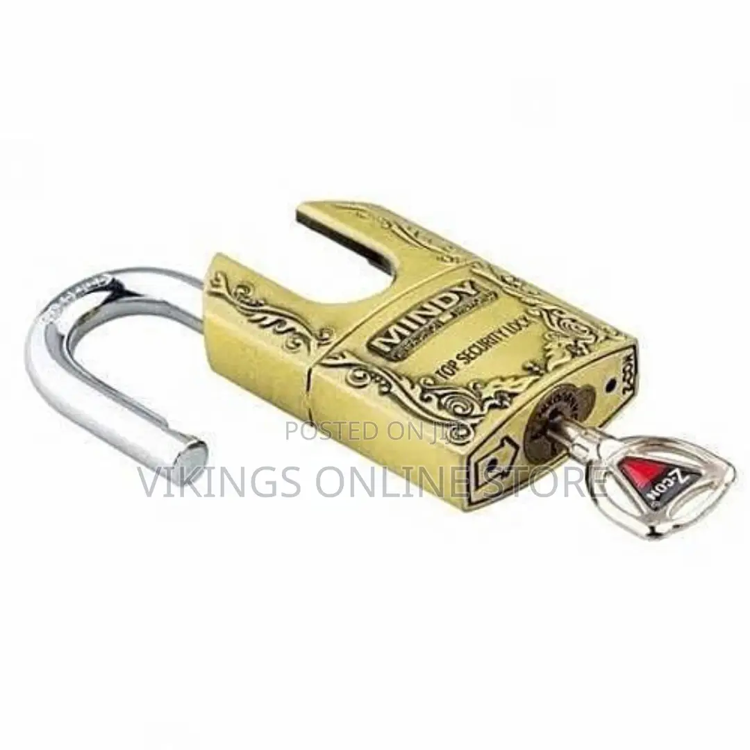 Mindy Secure Padlock-Made of Steel - Golden.