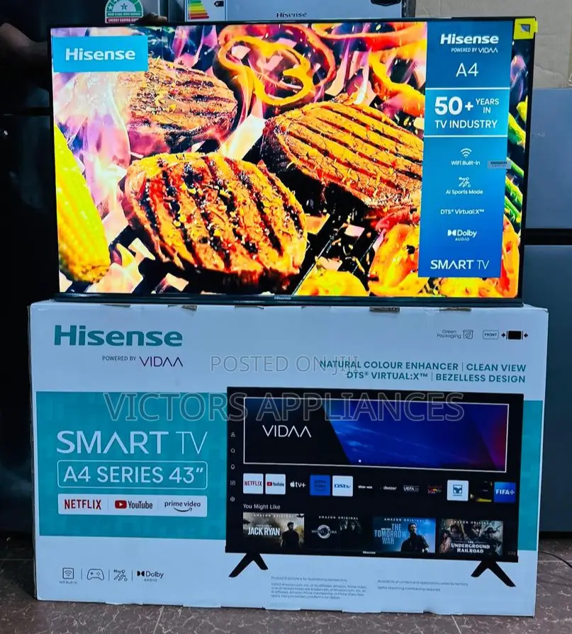 Hisense 43inches Smart Tv With Inbuilt Free to Air