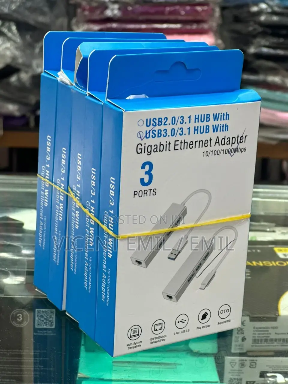 USB 3.0 Hub With Gigabit Ethernet Port