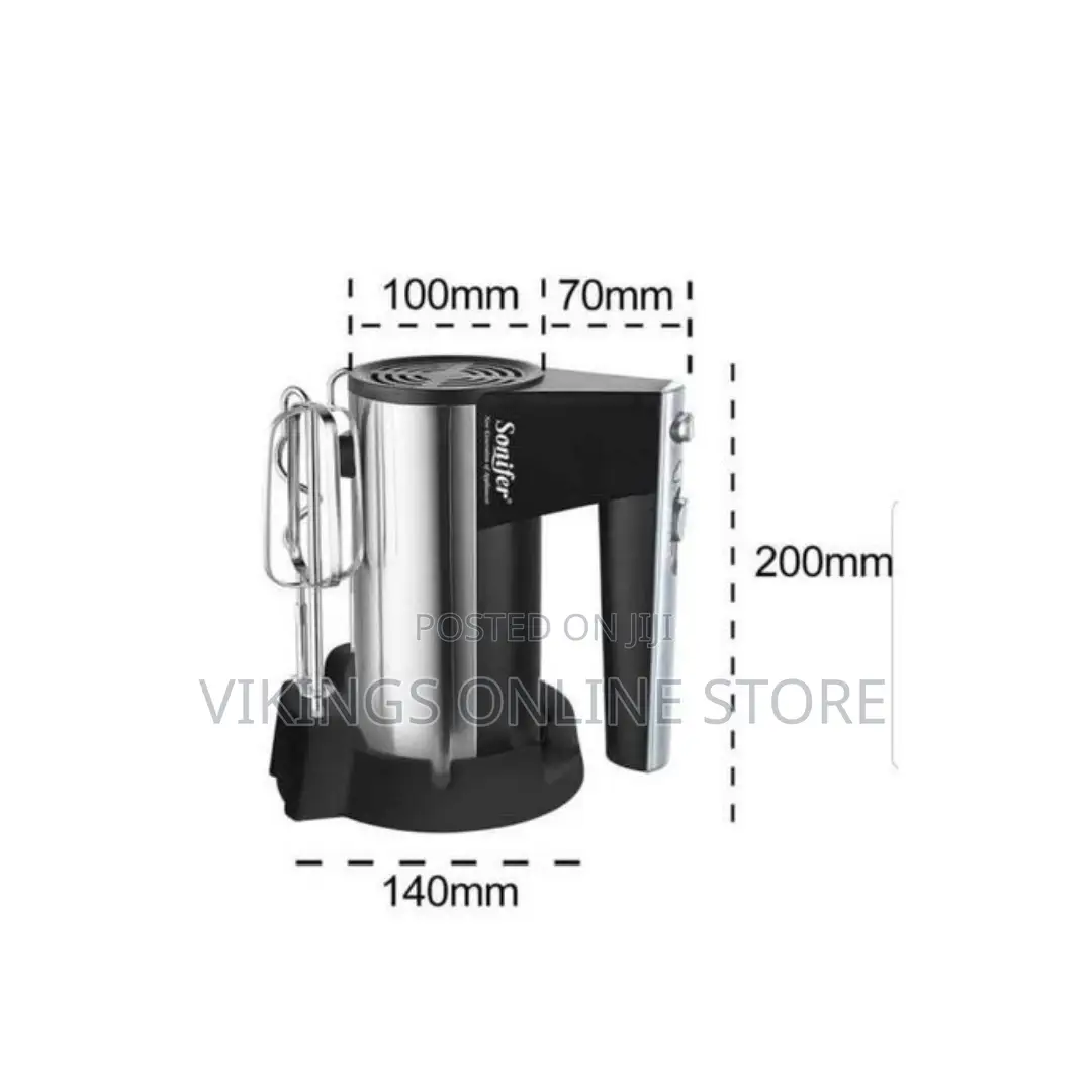 Sonifer Stainless Steel Hand Mixer 5 Speed SF-7002- Silver