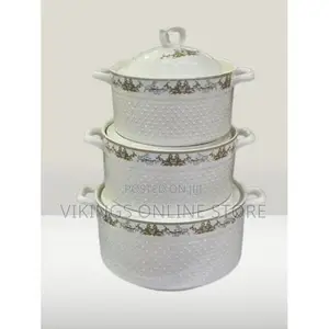 Set of 3pc Ceramic Dishes - Design May Vary - White