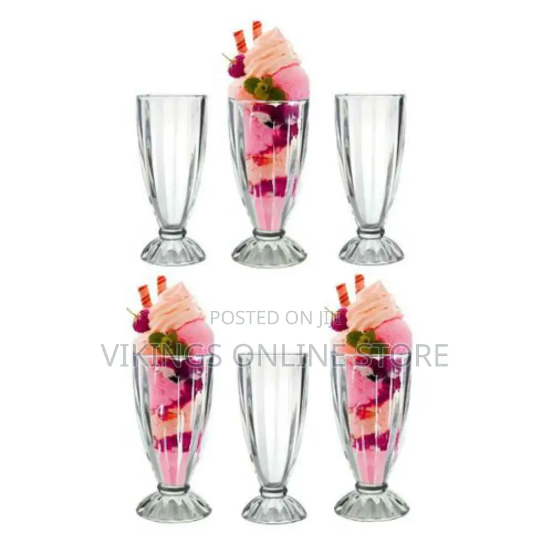 Sundabest Set of 6 Milkshake/Ice-Cream Glasses