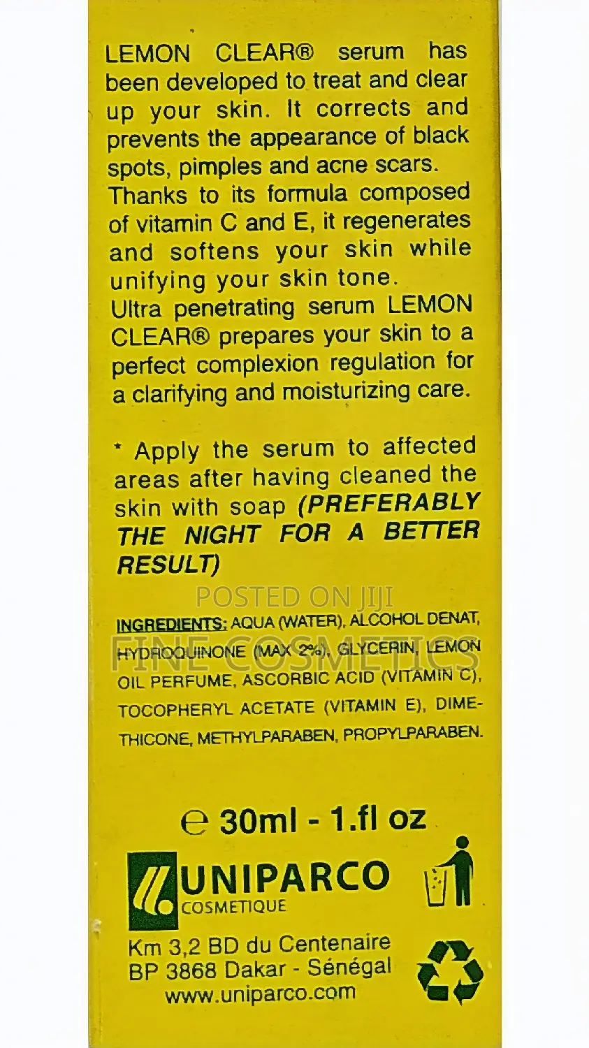 Lemon Clear Brightening Serum for Dark Spots and Pimples
