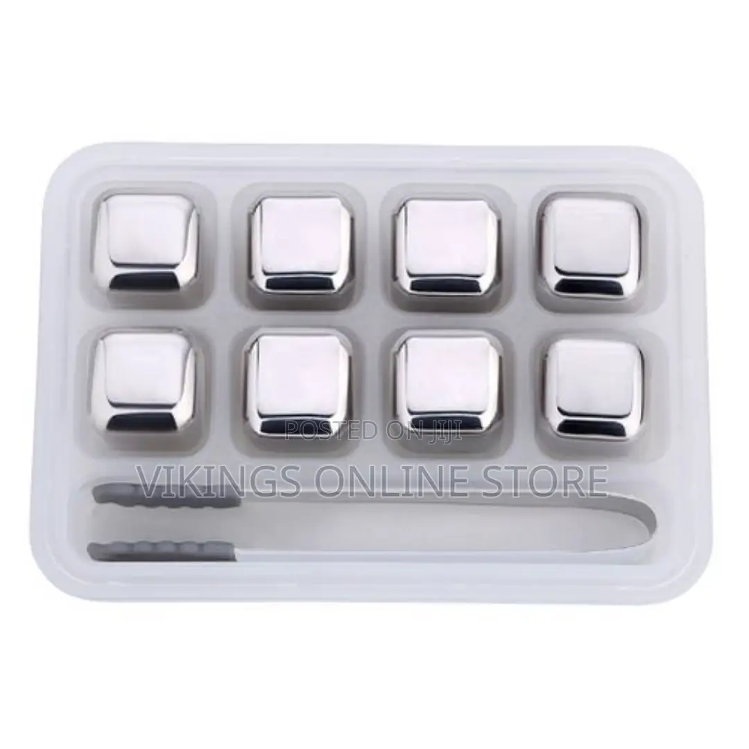 8pcs Stainless Steel Reusable Ice Cubes for Whiskey Wine