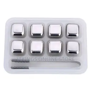8pcs Stainless Steel Reusable Ice Cubes for Whiskey Wine