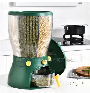 360rotating Grain Food Storage Container With Measuring Cup