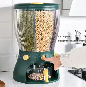 360rotating Grain Food Storage Container With Measuring Cup