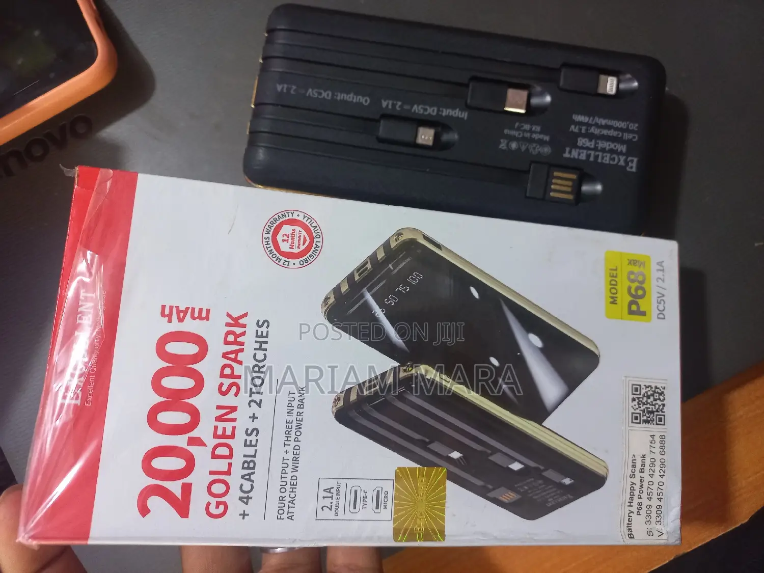 Power Bank 20,000mah/Excellent Golden Spark