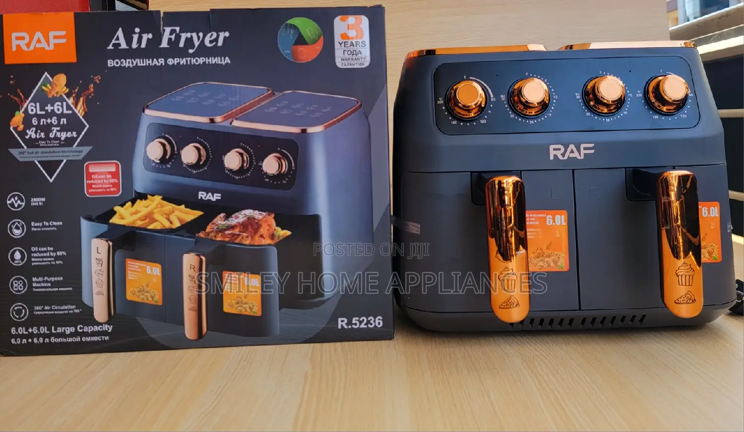12ltrs Raf Dual Airfryer