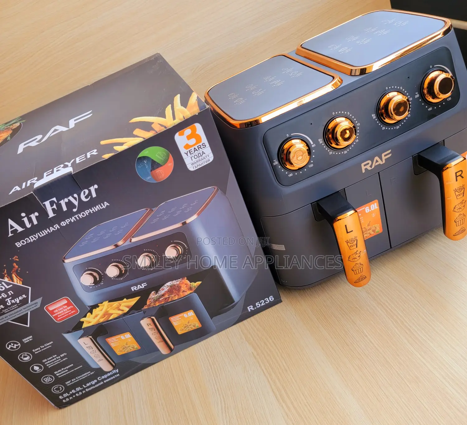 12ltrs Raf Dual Airfryer