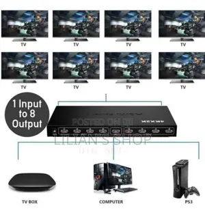Hdmi Splitter 8 Port ( 1 Input to 8 Output) Converter