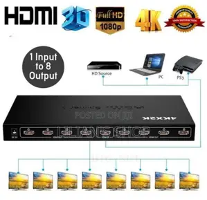 Hdmi Splitter 8 Port ( 1 Input to 8 Output) Converter
