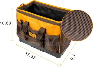 INGCO 16 Inch Tool Bag With 16 Pockets Wide Mouth Storage