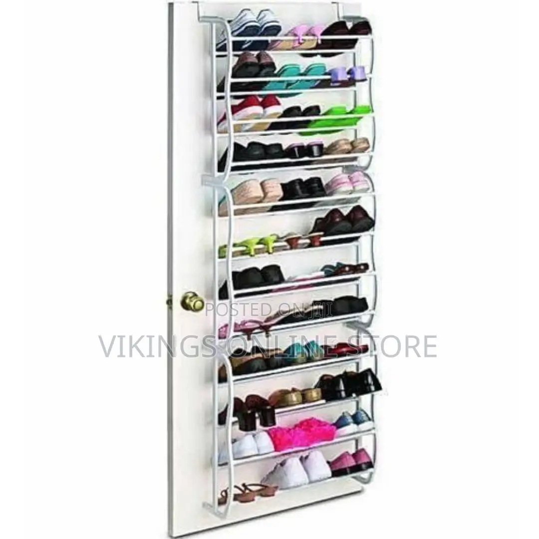 Home Fashion Wall Door Mount Shoe Rack 36 Pairs - White